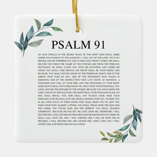 Psalm 91 NKJV Keramisch Ornament (Voorkant)