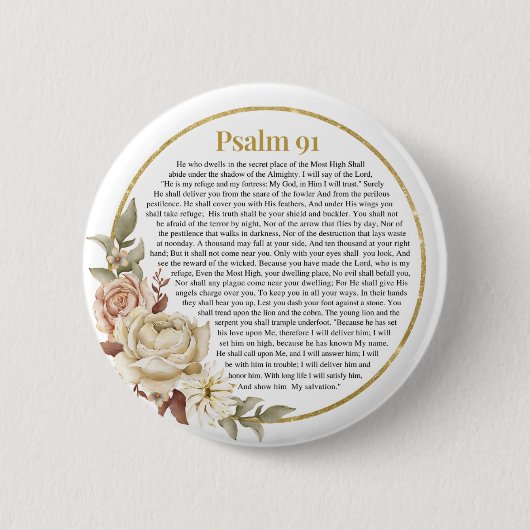 Psalm 91 NKJV Ronde Button 5,7 Cm (Voorkant)