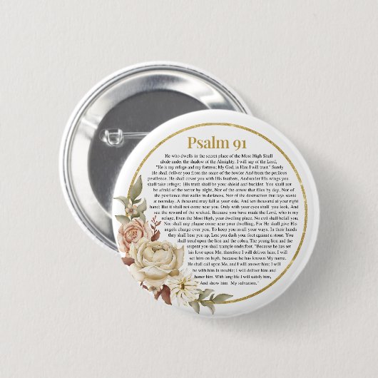 Psalm 91 NKJV Ronde Button 5,7 Cm (Voorkant /achterkant)