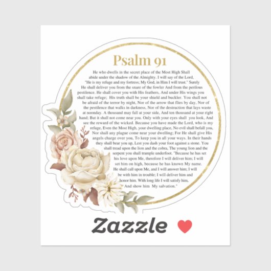 Psalm 91 NKJV Sticker (Vel)