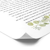 Psalm 91 Olijfgroen Eucalyptus Leaves Bible Art Poster (Hoek)