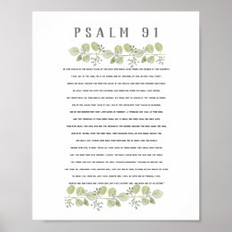 Psalm 91 Olijfgroene Eucalyptusbladeren Bijbelkuns Poster