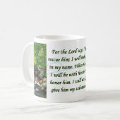 Psalm 91 omdat hij van me houdt blauwe groene Mok (Voorkant links)