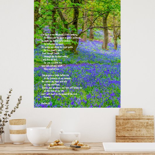 Psalm 91 over het bos van de rode hond, poster (Keuken)