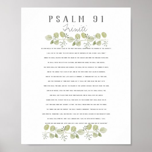 Psalm 91 Over Uw Kind Eucalyptus Bladeren Aangepa Poster (Voorkant)