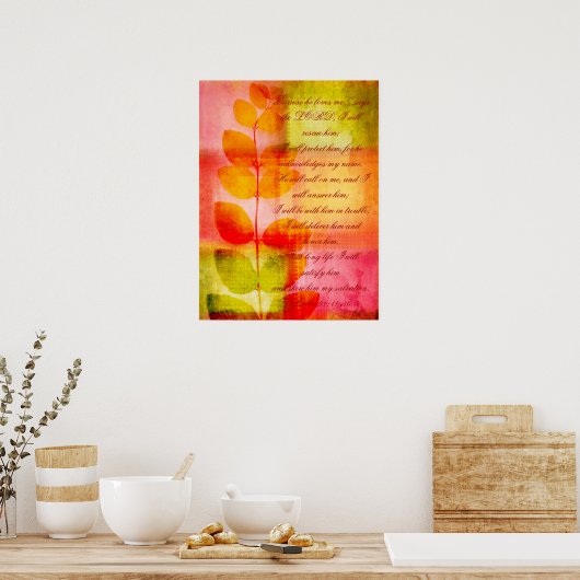 Psalm 91, poster met grunge herfst (Keuken)