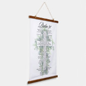 Psalm 91 Religious Cross with Eucalyptus Christian Hangend Wandkleed (Gebogen)