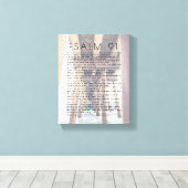 Psalm 91 Rustic Beach Bijbel Verse Canvas Prin (Insitu (Houten vloer))