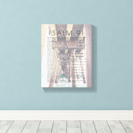 Psalm 91 Rustic Beach Bijbel Verse Canvas Prin Afdruk (Insitu (Houten vloer))