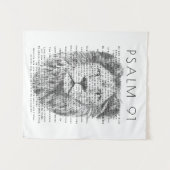 Psalm 91 Rustic Bold Bearded Lion Face Wandkleed (Voorkant (horizontaal))