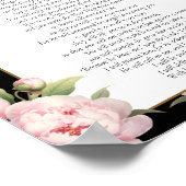 Psalm 91 Schrift Bijbel Verse Bloemen Blush Zwart Poster (Hoek)