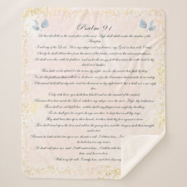 Psalm 91, Schrift & Eucalyptusbladeren, Blush Sherpa Deken