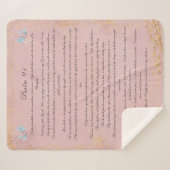 Psalm 91, Schrift & Eucalyptusbladeren, roze Sherpa Deken (Voorkant (horizontaal))
