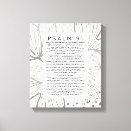Psalm 91 Schriftuur Kunst Botanisch blad Canvas Afdruk