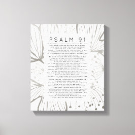 Psalm 91 Schriftuur Kunst Botanisch blad Canvas Afdruk