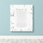 Psalm 91 Schriftuur Kunst Botanisch blad Canvas Afdruk (Insitu (Houten vloer))