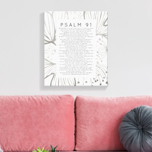 Psalm 91-scriptie Kunstleder Canvas Afdruk (Insitu (Woonkamer))