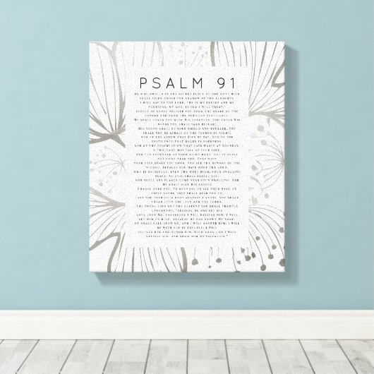Psalm 91-scriptie Kunstleder Canvas Afdruk (Insitu (Houten vloer))
