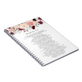 Psalm 91 Scripture Burgundy Blush Floral Notitieboek (Rechterzijde)