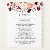Psalm 91 Scripture Burgundy Blush Floral Planner (Achterkant)
