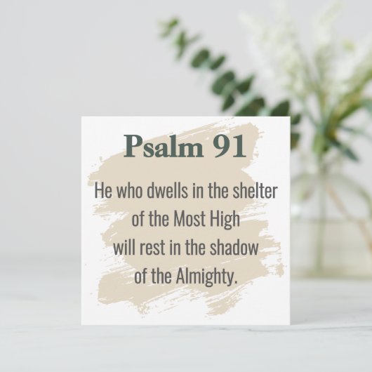 Psalm 91 Scripture Card – Print or Download Kaart (Staand voorkant)