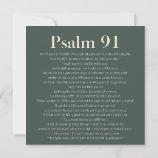 Psalm 91 Scripture Card – Print or Download Kaart (Achterkant)