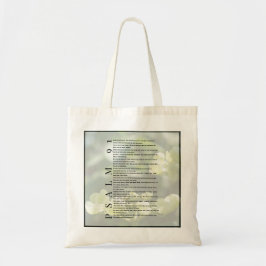 Psalm 91 Soft White Floral Christian Tote Bag