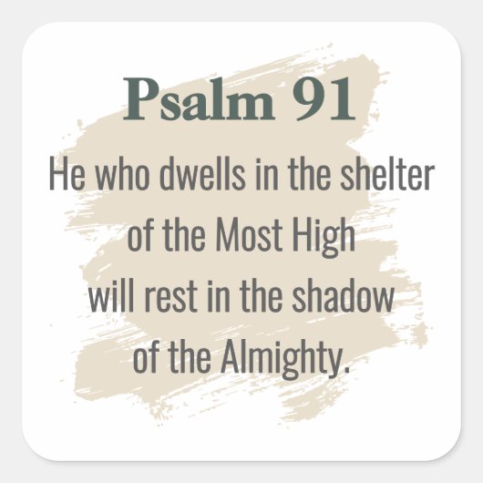 Psalm 91 Sticker – He Who Dwells (Voorkant)