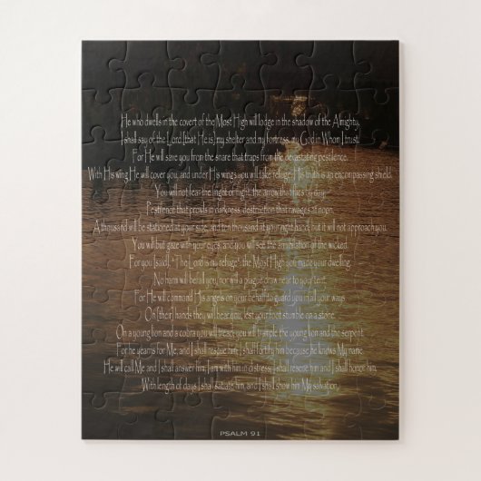 Psalm 91, Sunset on Water Challchallenge Puzzle Legpuzzel (Verticaal)