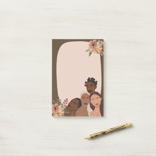 Psalm 91, TPT Zwart Vrouwen Sticky Post-it® Notes (Op bureau)