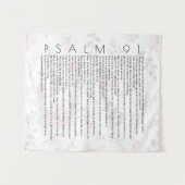 Psalm 91 Typografie Christelijke Floral Wandkleed (Voorkant (horizontaal))