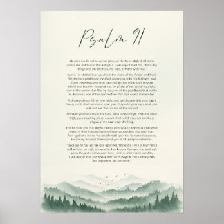 Psalm 91: Verticale bergafdruk: Christelijk schrif Poster