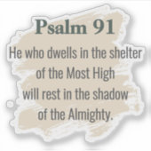 Psalm 91 Vinyl Sticker – He Who Dwells (Voorkant)