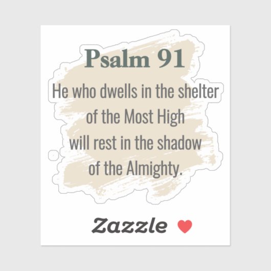 Psalm 91 Vinyl Sticker – Hij Die Vertoeft (Vel)
