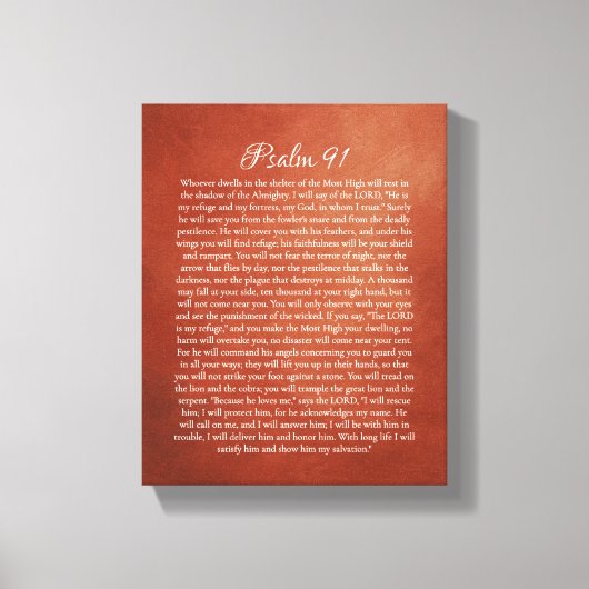 Psalm 91 voor bescherming canvas afdruk (Voorkant)