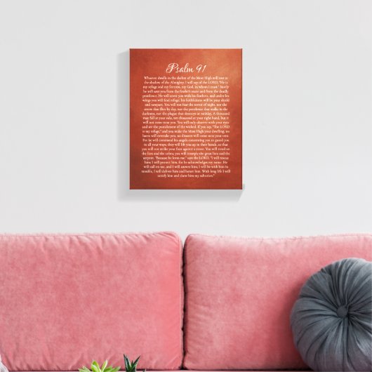Psalm 91 voor bescherming canvas afdruk (Insitu (Woonkamer))