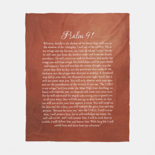 Psalm 91 voor bescherming fleece deken (Voorkant)