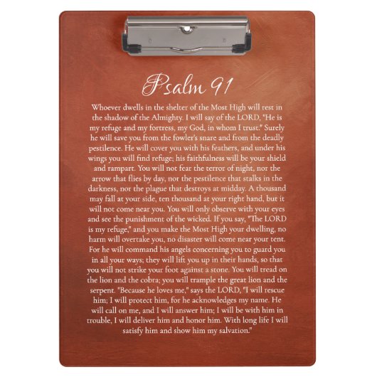 Psalm 91 voor Bescherming Klembord (Voorkant)