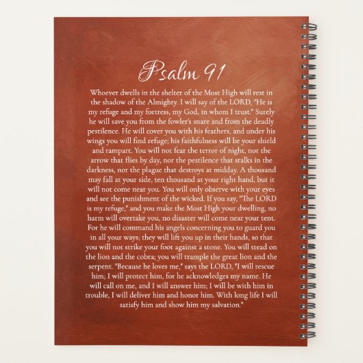 Psalm 91 voor bescherming planner (Achterkant)
