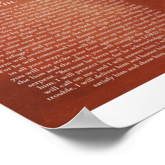 Psalm 91 voor bescherming poster (Hoek)