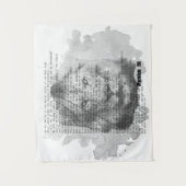 Psalm 91 Wall Art Black en White Lion Tapestry Wandkleed (Voorkant)