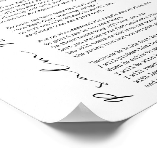 Psalm 91 Wall Art Poster (Hoek)