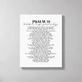 Psalm 91 Wall Decor over je familie Canvas Afdruk