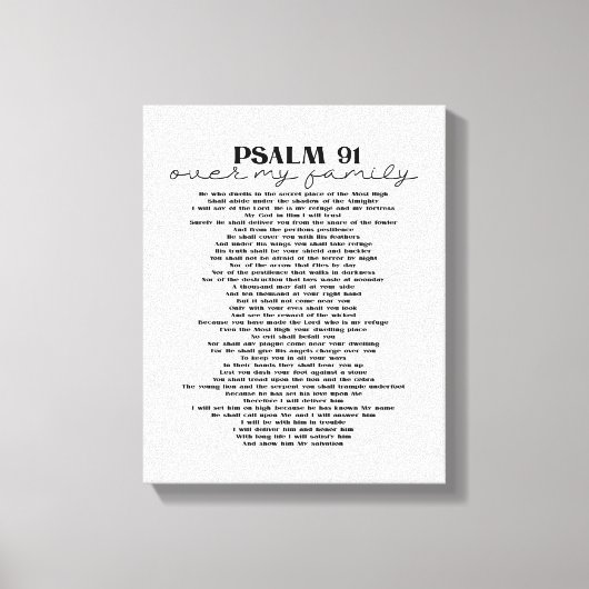 Psalm 91 Wall Decor over je familie Canvas Afdruk (Voorkant)