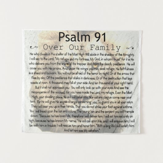 Psalm 91 wandtapijt wandkleed (Voorkant (horizontaal))