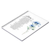 Psalm 91 Watercolor Blue Flower Bible Scriptures Notitieboek (Linkerzijde)
