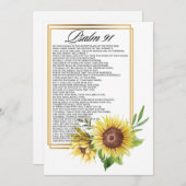 Psalm 91 Watercolor Sunflower Frame Scriptures Feestdagenkaart (Voorkant / Achterkant)