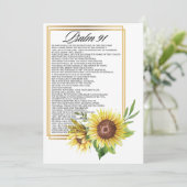 Psalm 91 Watercolor Sunflower Frame Scriptures Feestdagenkaart (Staand voorkant)