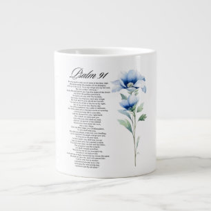 Psalm 91 Waterverf Blauwe Bloem Bijbel Schriftuur Grote Koffiekop