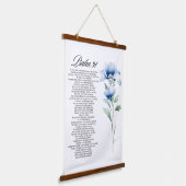 Psalm 91 Waterverf Blauwe Bloem Bijbel Schriftuur Hangend Wandkleed (Gebogen)